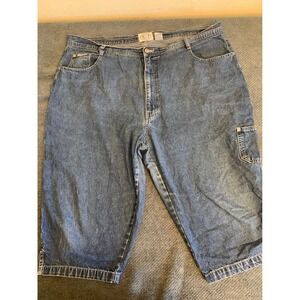 Carolina Blues Womens Plus 22W Denim Carpenter Shorts Medium Wash High Rise